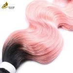 Factory Price Raw Indian Virgin Human Hair 1b/Pink Colored Body Wave Human Hair
