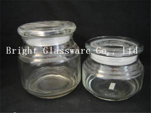 Quality glass candle jar with lid wholesale