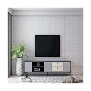 Quality Soft Packages Design Style Waterproof Moistureproof 3D PE Foam Brick Wall Sticker 10mm Thick White Color Wall Decor Wallpaper wholesale