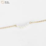 Stainless Steel Simple Layered Necklace Circle Pearl Pendant Clavicle Chain