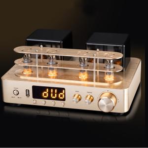 Quality 2.0 Channel Bluetooth Audio Amplifier , Vacuum Tube Amplifier Gold Color wholesale