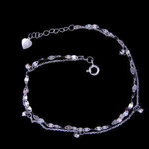 Quality Customized Plain Silver Bracelet / Extension Chain Silver Ankle Bracelet wholesale