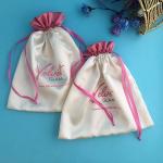 Soft Satin Black Drawstring Pouch for Jewelry soap herbs buttons favor bag