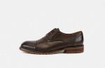 Cool Black Leather Slip On Sneakers , Normal Size Flats Mens Casual Lace Up