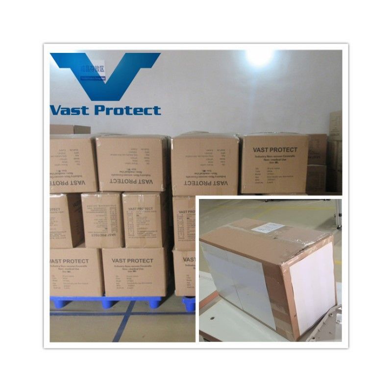 Soft Disposable White Micro Film Coverall with Blue Tape