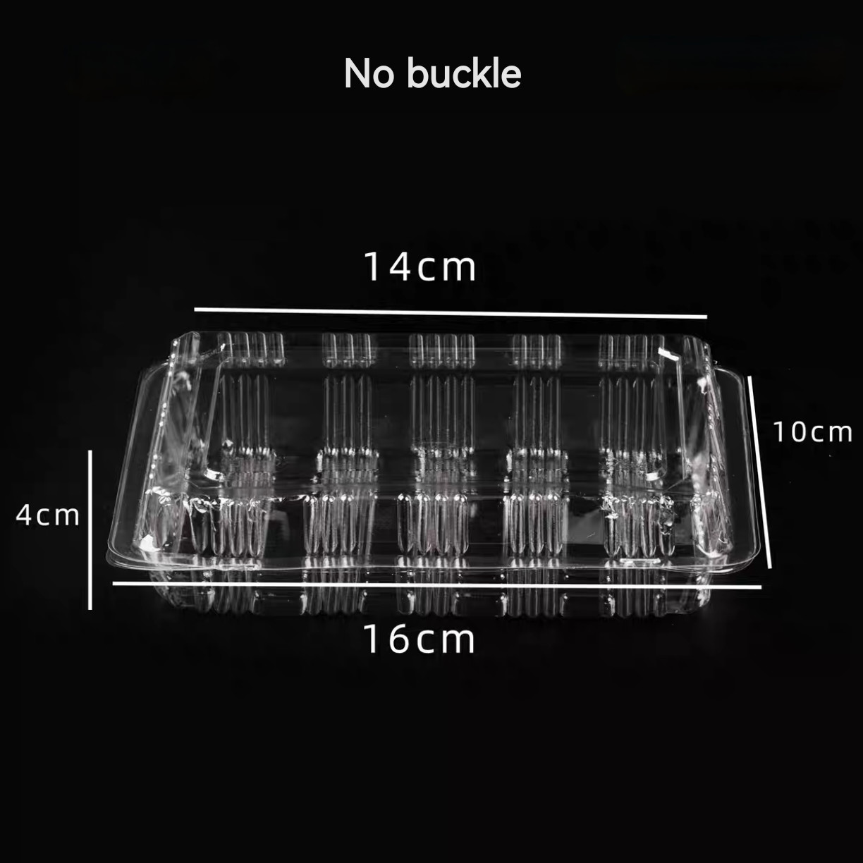 PET Rectangular / Square Transparent Hinge Clam Vacuum Formed Cake Roll Sushi Fruit Takeaway Transparent Box With Lid