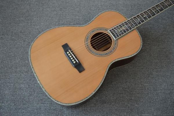 All Solid wood 39 inch 000 acoustic guitar,Ebony fingerboard,Abalone inlays,One