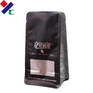 Quality 500g Recyclable Packaging Bags Matte Black Stand Up Pouch 70 Microns With Zipper / Valve wholesale