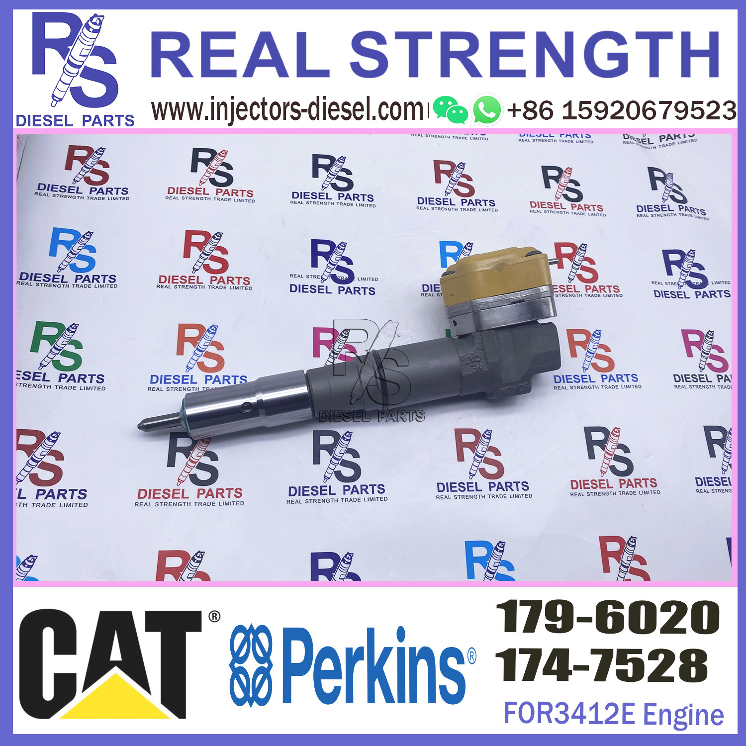 Construction Machinery Parts Diesel 3412E Engine Fuel Injector 174-7528 20R-4148 179-6020