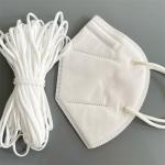 N95 Face Mask Elastic Ear Bands 5mm 6mm 6.5mm 7mm White Polyester Spandex