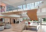 Interior Staircase Clear Frameless Glass Railing Low Maintenance Cost