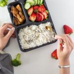 Food Grade PP 22*17.5*4.5cm Multi Compartment Food Tray