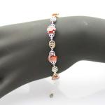 Women Jewelry 925 Silver Bracelet Garnet Cubic Zirconia Tennis Bracelet(H07)