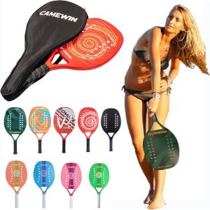 Quality Beach Tennis Padel Racket Carbon Fiber Paddle Racket Soft EVA Face Outdoor Ball Sports wholesale