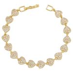 Micro 18k Gold Charm Bracelet Jewelry Zircon Geometric Heart Shaped Diamond