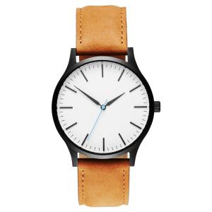 Quality Custom Mens Stainless Steel Watches Leather Strap / Japanese Quartz wholesale