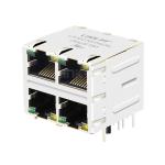 LPJG27037AENL 1000 Base-T 2x2 Port RJ45 Gigabit Magnetic Jacks Green/Yellow LED