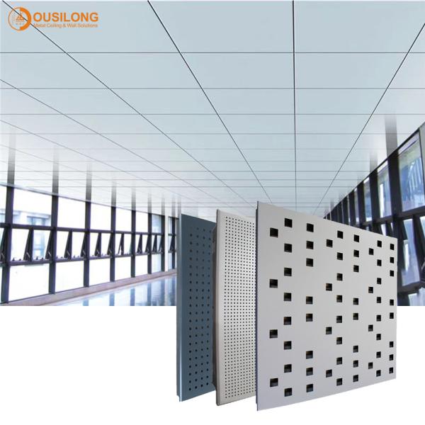 Waterproof White Clip In Aluminum / Aluminium Ceiling Tiles Perforated Metal