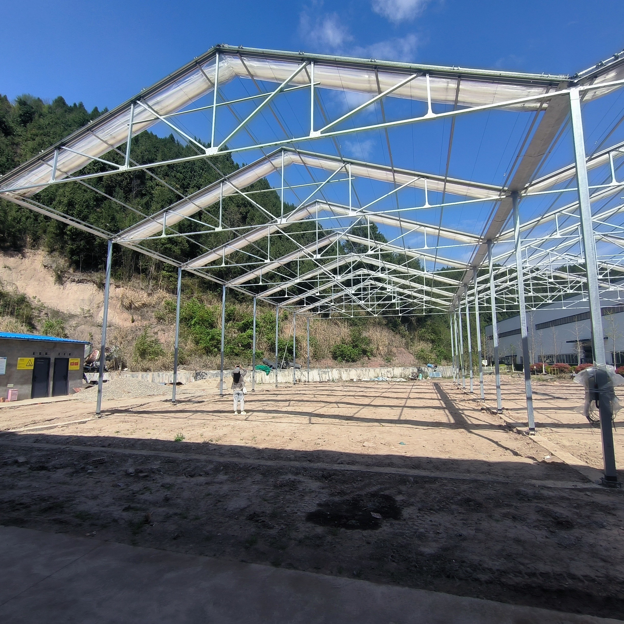 Commercial Large Tunnel Automated Retractable Roof Plastic Film Vegetable Greenhouse
