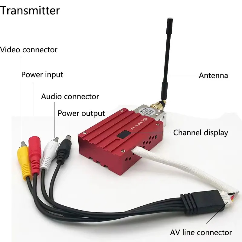 1.2GHz 1.3GHz FPV Video Transmitter and Receiver Long Range 8W Wireless Video Link 12V DC