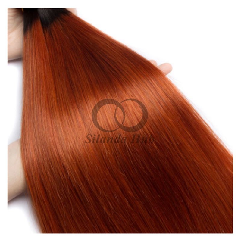 #T1B/Ginger Straight Remy Human Hair Bundles Sew In Weave Bundles Brazilian Bundle Deals