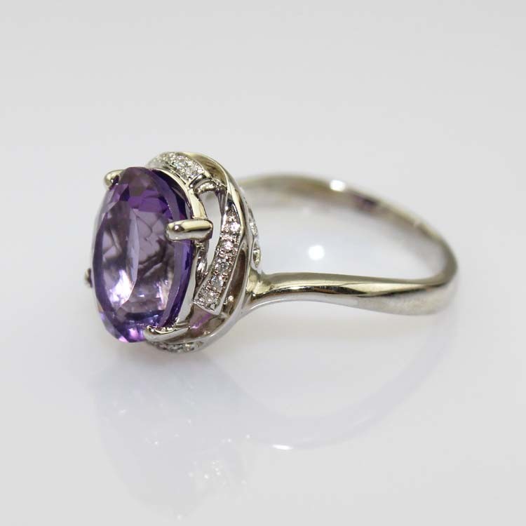 18K Rose Gold Plated Sterling Silver Ring 9mmx11mm Oval Pink Cubic Zircon (R266)