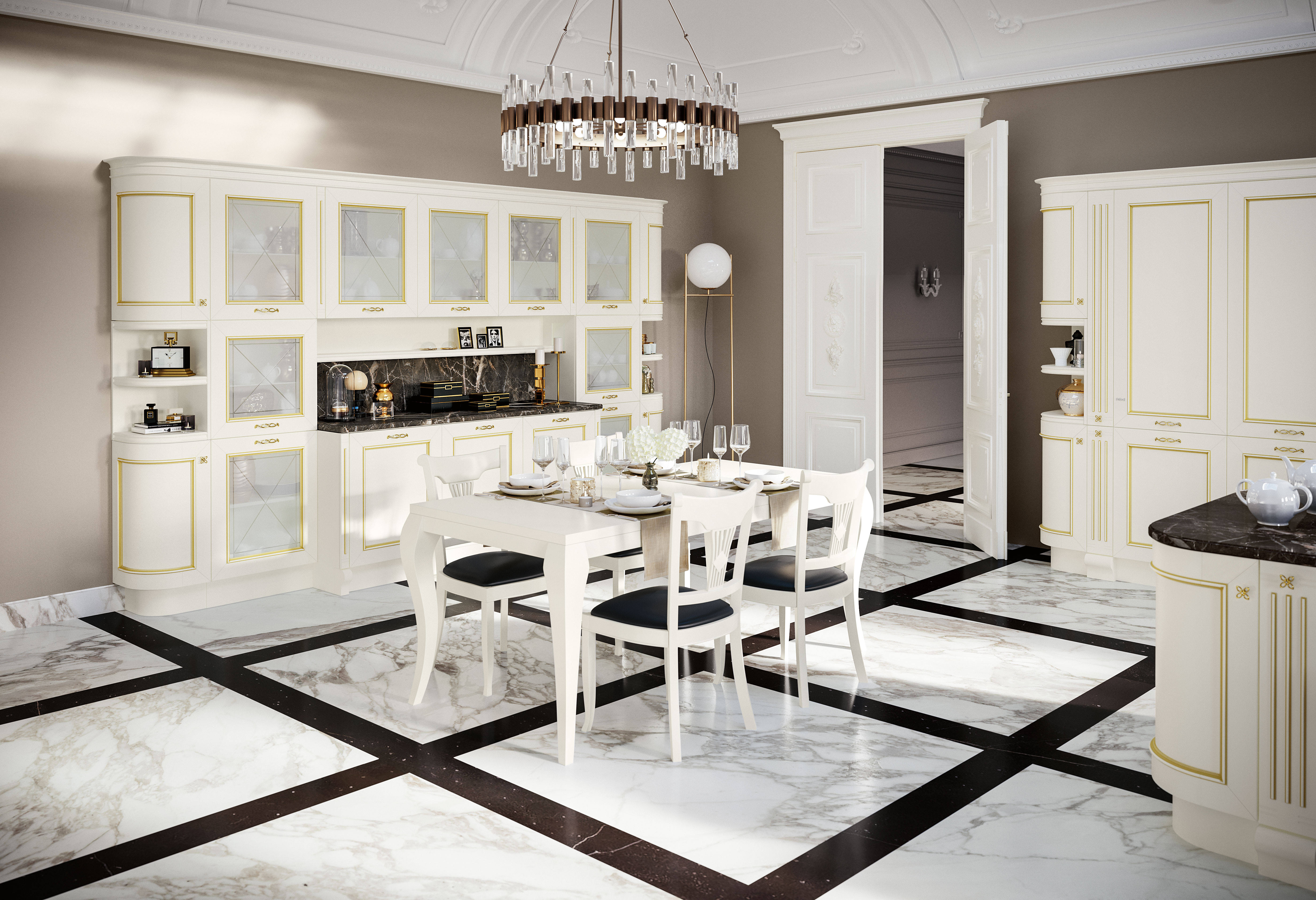 Stylish European Style Kitchen Furniture with Quartz Stone Countertop and Reasonable