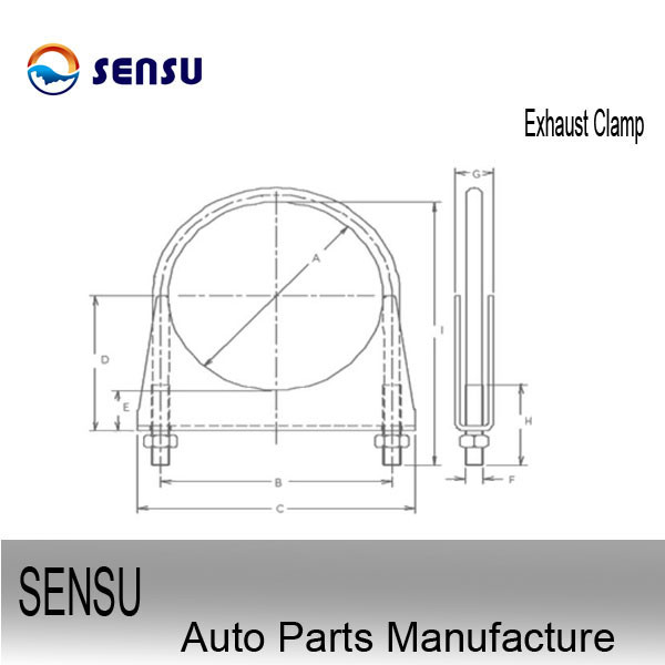 SS201 Muffler U Bolt Clamps 4 Inch Turbo Exhaust Flange Corrosion Proof
