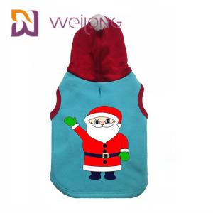 Quality CVC Fleece Winter Pet Hoodie Clothes Christmas Cat Dog Hoodie Sweater With Santa Claus wholesale