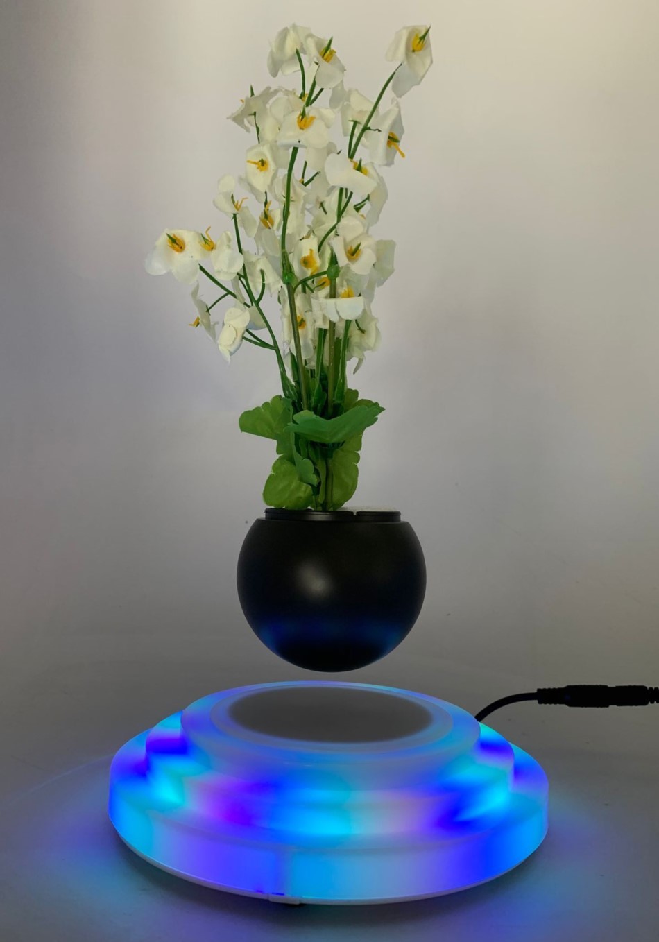colorful led light magnetic levitation floating vase plant tree pot bonsai