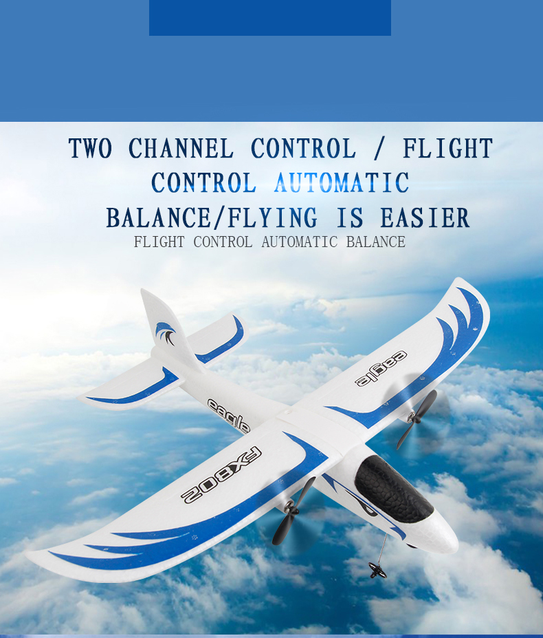 Fx802 2.4g 2ch Epp Foam Eagle Rc Airplane Rtf Fixed Wing Electric Outdoor Remote Control Plane Aircraft Rc Glider Flying Toys