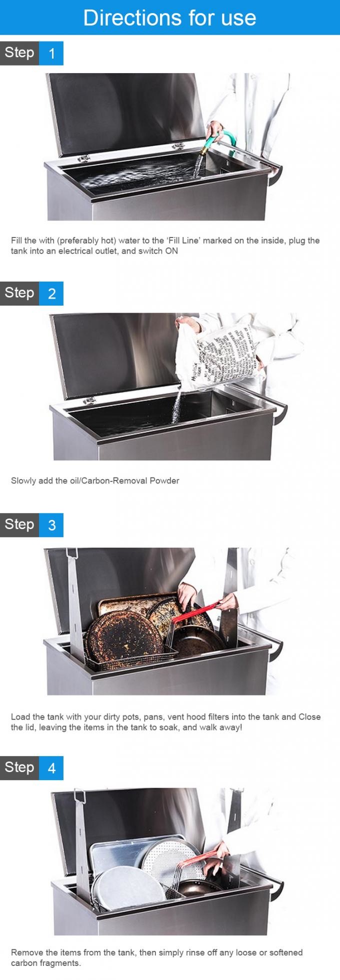 REACH 258L 3000W Heater Ultrasonic Cleaning Tank For Gas Cooking