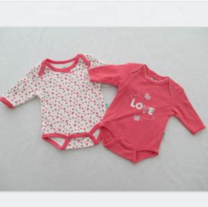 Quality Cotton Cute Interlock Baby Body Sets Baby Footed Rompers All Over Print Solid Color Fabric wholesale