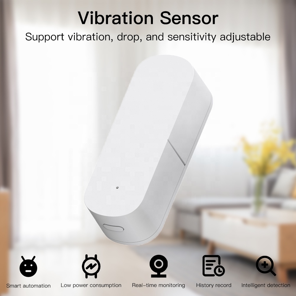 Zigbee Vibration Sensor, APP monitor, security alarm Real-time detection of object vibration changes