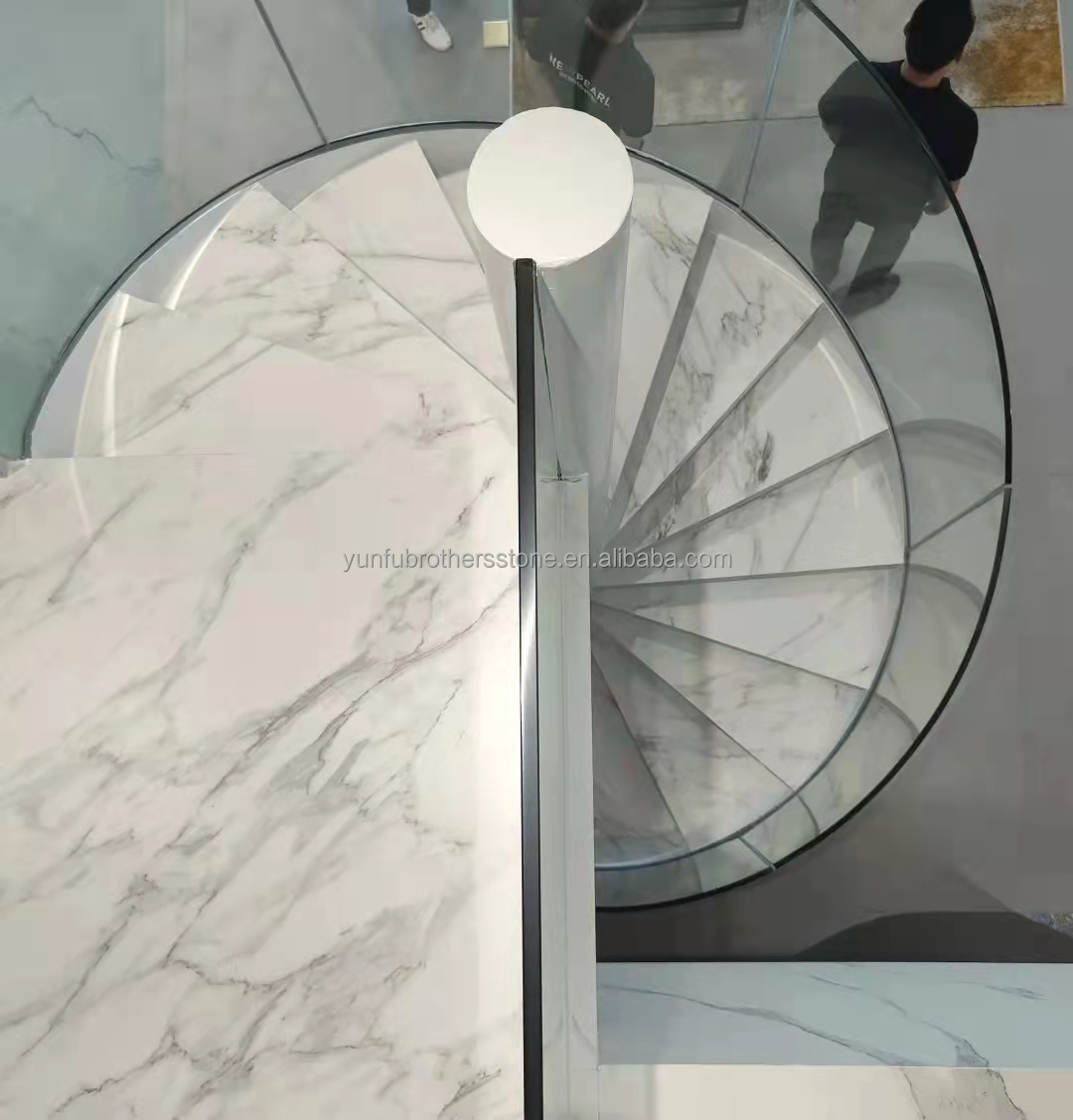 Interior Graphic Design Artificial Stone Steps Tiles for Modern Sintered Staircase