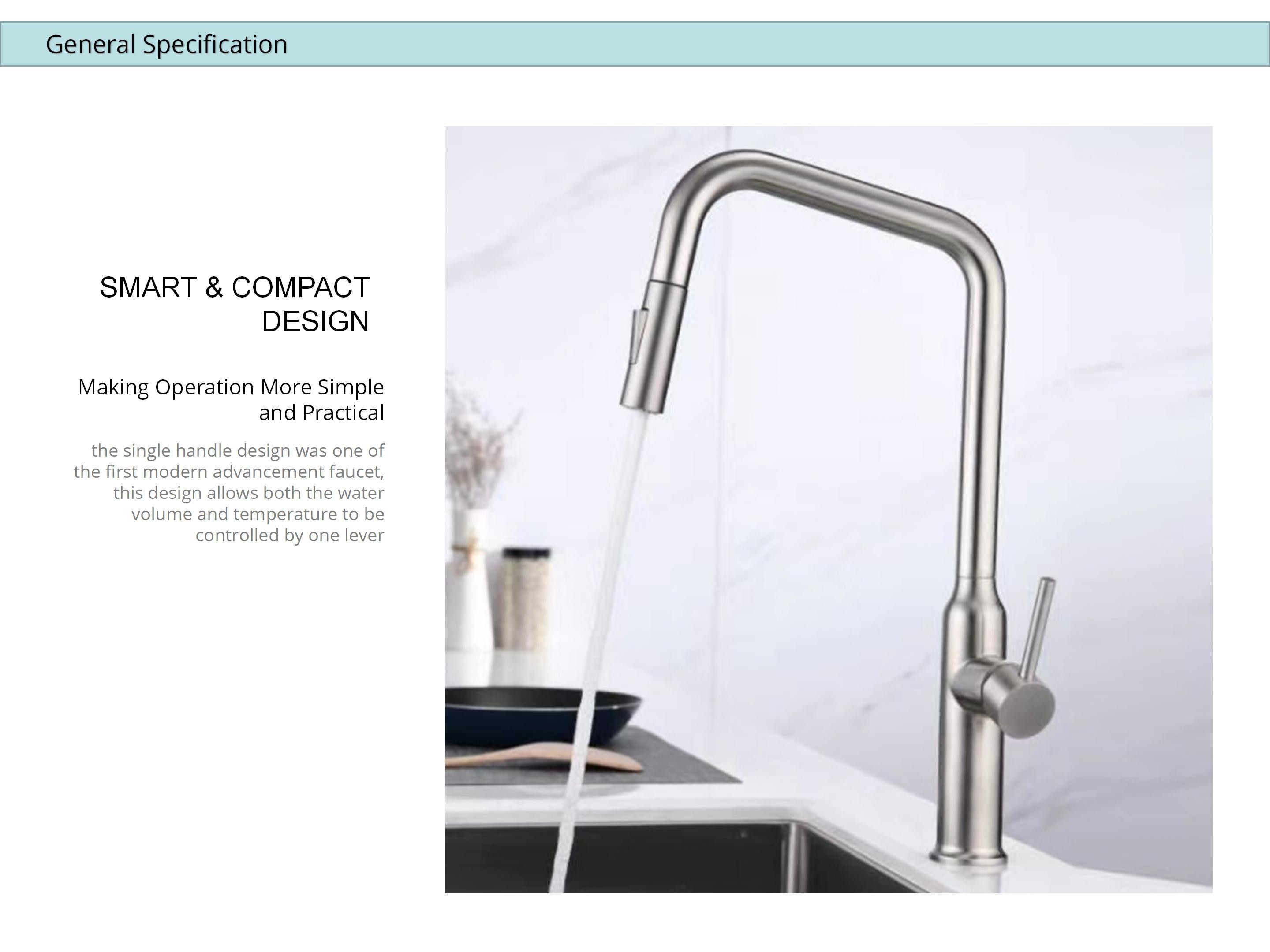 2 Mode Sprayer Single Lever Bar Faucet OEM Extendable Mixer Taps Kitchen