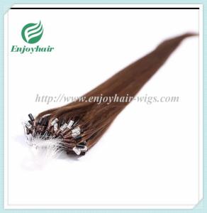 Quality Micro ring loop hair extensions 16&quot;-26&quot;L brazilian remy hair 8# color hair wholesale