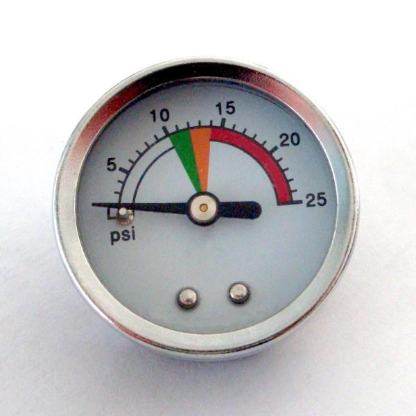 40mm Medical Pressure Gauge 25 Psi Acrylic Lens Brass Socket For Anesthesia