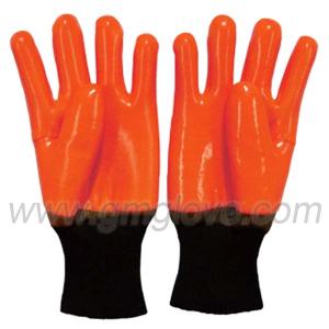 Quality Orange Fluorescent PVC Safety Gloves,Winter Cold wholesale