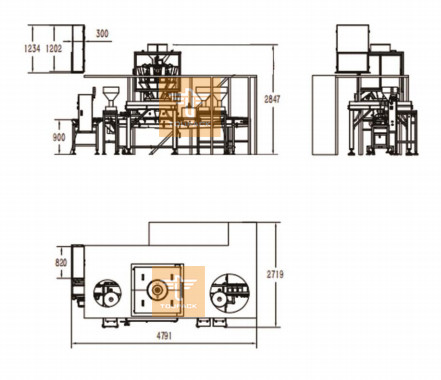 Automatic Square Butter Pepper Filling System 10 Head Weigher Pepper Filling Machine