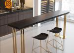 Custom Marble Modern Restaurant Table Luxury Gold Black Dining Room Side Table