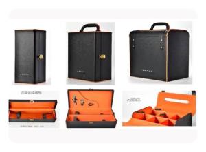 Quality MDF Material Wooden Wine Box Full Color Printing With Metal Acessories wholesale