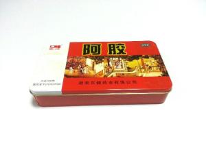 Quality Red Printed Square Tin Containers With Cover / Lid , Thickness 0.23mm wholesale