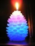 Quality 5.2X6.5cm pineball LED color changing candle pure paraffin wax material wholesale