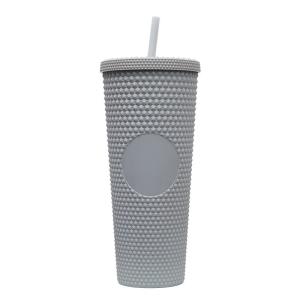 Quality Double Wall Insulation 24oz Studded Tumbler Diamond Durian Pineapple Plastic Matte Black Studded Cup Coffee Tumbler With Lid Straw Fashionable wholesale