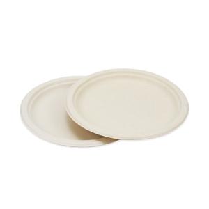 Quality Compostable Round Sugarcane Bagasse Disposable Plate 9inch wholesale