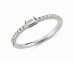 Fine Jewelry 925 Sterling Silver Ring with Green or White Stones and 18K Gold