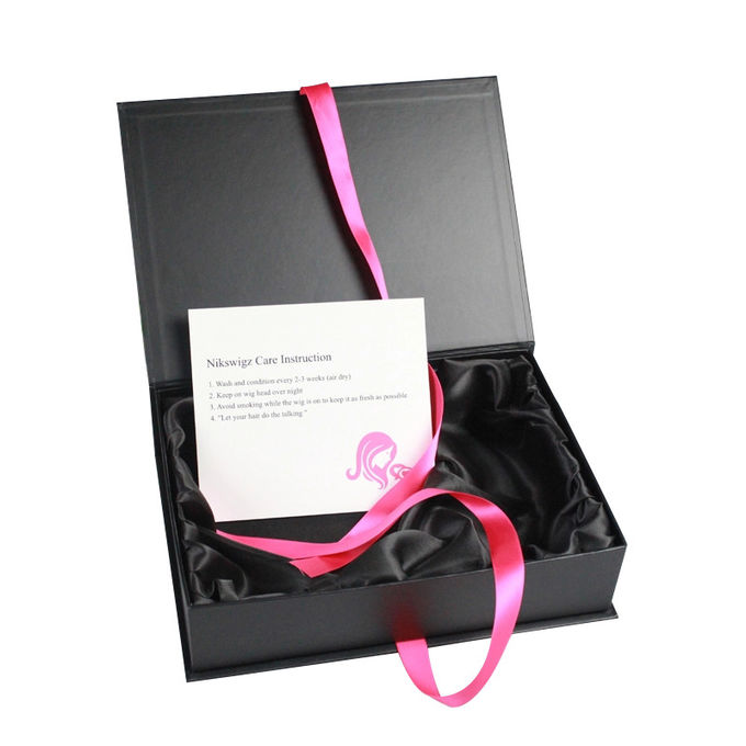Wig Packaging Spot UV Cosmetic Paper Boxes Varnishing With Silk