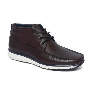 Quality Coffee Lace Up Rubber Outsole Mens Leather Casual Boots wholesale