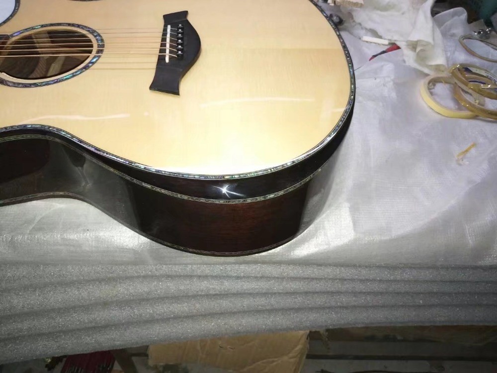 AAAA dreadnought body customize guitar cut-away AAAA all solid single cut armrest acoustic electric guitar